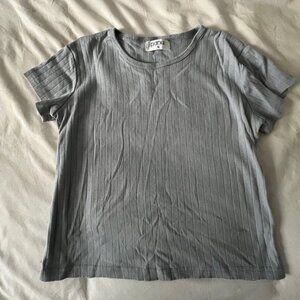 parke pointelle Short Sleeve Tee in light blue